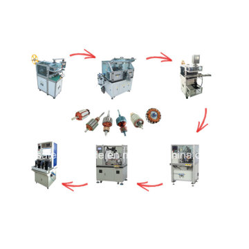 Máquina de enrolamento de armadura automática Linha de produção de motor elétrico de rotor